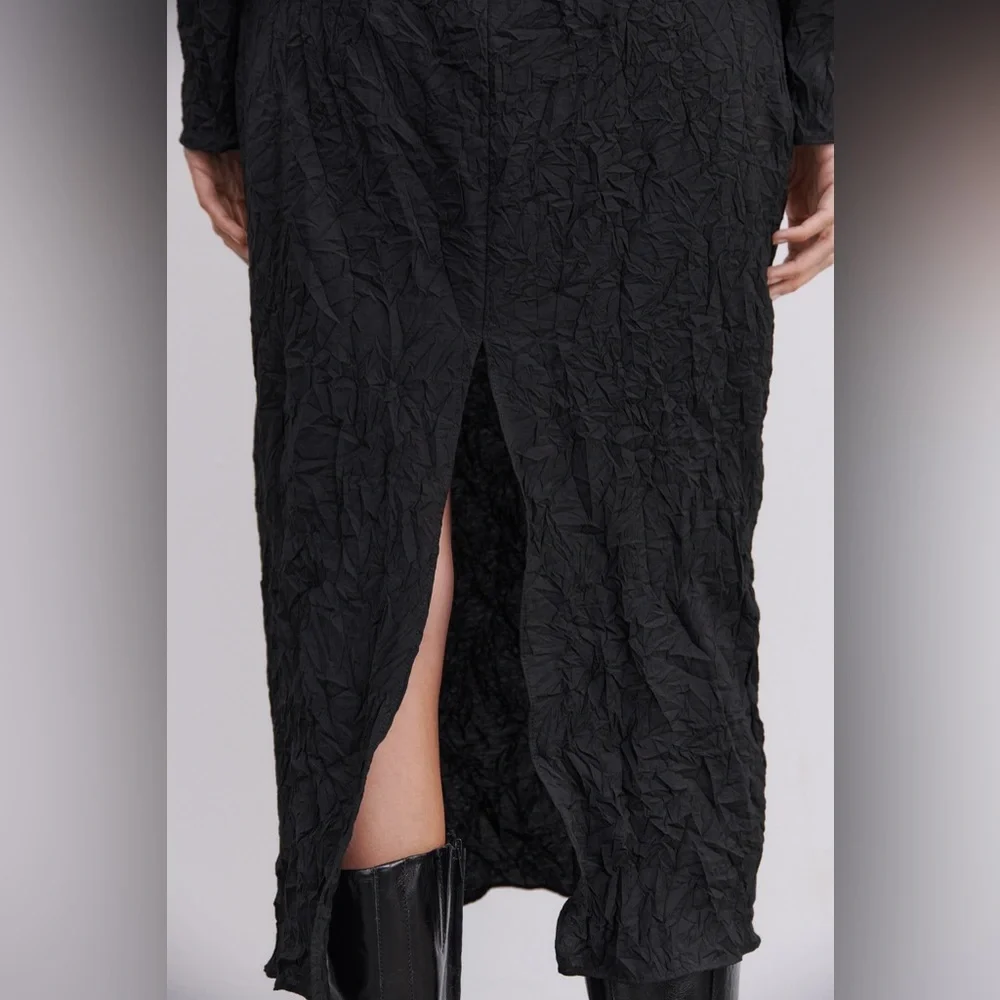 ZARA CREPEY MAXI DRESS S - Picture 5 of 5